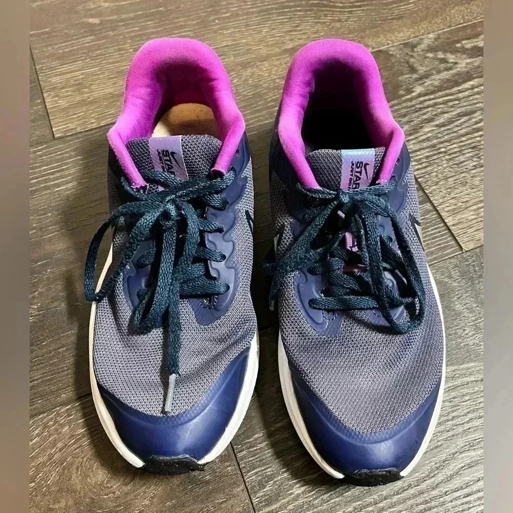 Nike Star Runner 3 Midnight Navy Purple Running Sneakers Women's Size 5.5Y